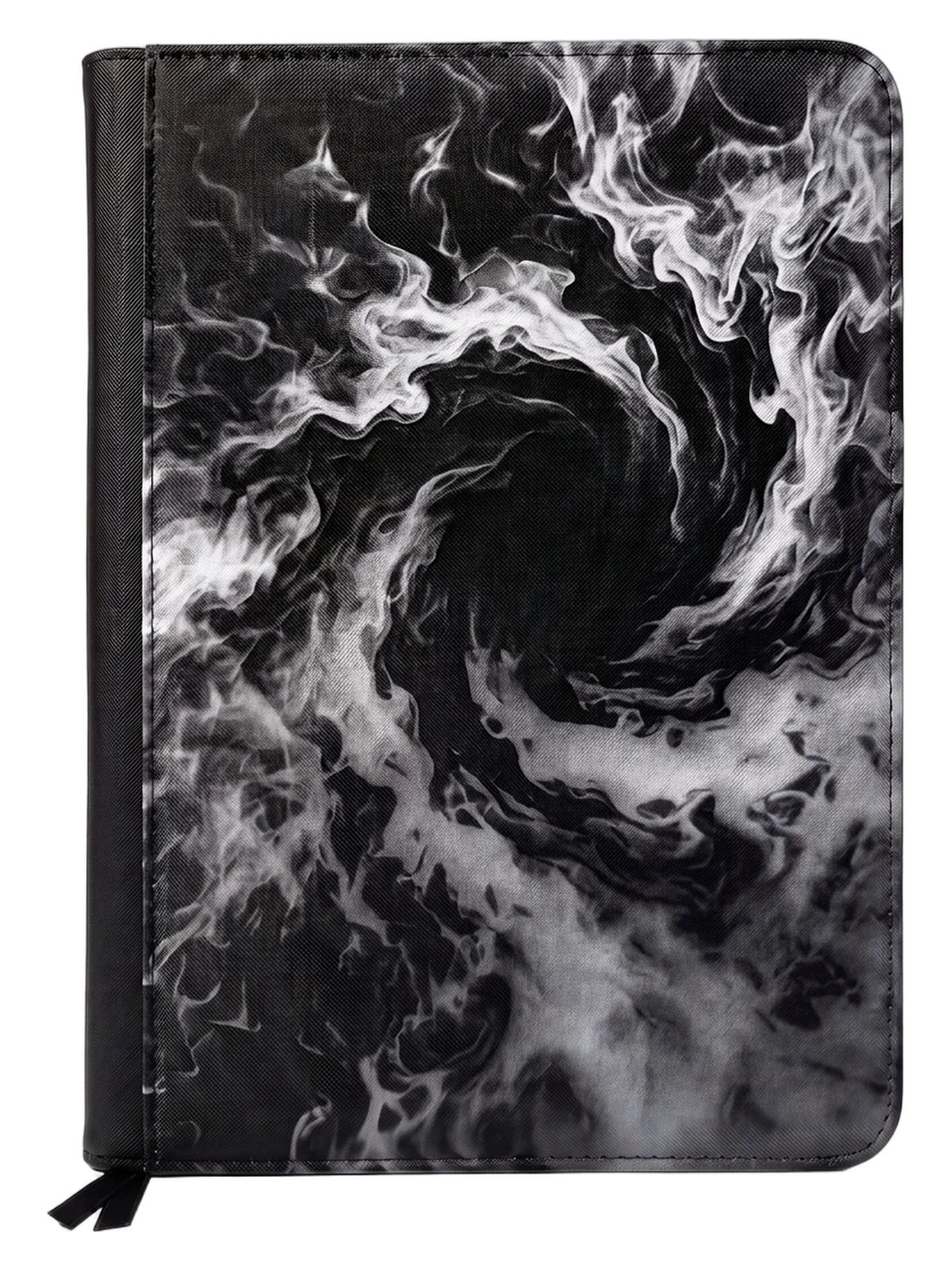 UV-printad binder med rökigt svartvitt motiv